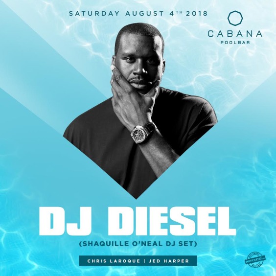 Shaquille O'Neal and DJ Diesel at Cabana Pool Bar
